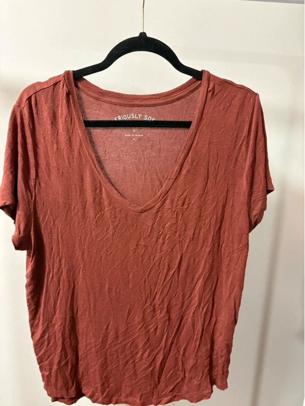 Aero brown/burnt orange Perfect V t shirt - Size XL